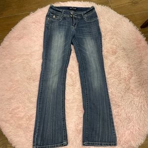 WALLFLOWER Luscious Curvy Fit Bootcut Bling Jeans Size 7